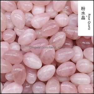 Stone Loose Beads Jewelry Non-Porous Natural 30Mm Egg Shaped Seven Chakras Healing Crystal Small Ornaments Drop Delivery 2021 Dici1