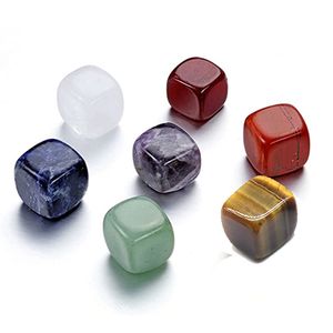 7 Chakra Set Reiki Natural Crystal Stone Square Polering Ametyst Rose Quartz Yoga Energy Bead Chakra Healing Decoration