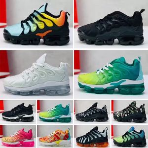 2022 TN Plus Kids Shoes Boys Girls Running Shoes Yellow Sea Triple Black White Multicolor Voltage Purple Bumblebee Athletic Trainers Outdoor Sneakers Size 24-35