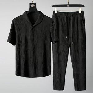 Shirt Trousers Summer Men Fashion Classic Shirt S Business Casual Shirts A Set of Clothes Size M 4xl 22 904