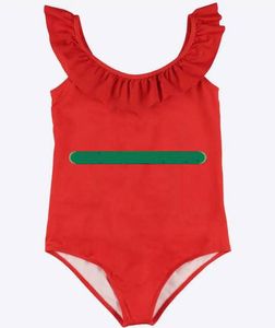 Barn Flickor Designer Badkläder OnePieces Söt Barntryckt Baddräkt Baby Barnkläder Bikinis Simning