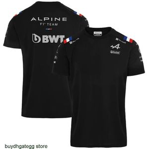 2023 Novas camisetas oficiais da equipe de Fórmula 1 Alpine F1 Azul Manga Curta Corrida de Corrida de Verão Ventilador Oversized Top