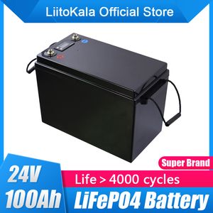 Liitokala 24V 100AH ​​LifePO4 Батарея Солнечная гольф-корзина для вилочного погрузчика Водонепроницаемый аккумулятор, инвертор, солнечная система, морской мотор