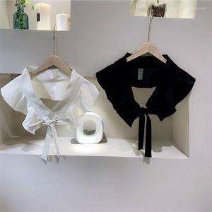 Bow Ties Summer Solid Color Fake Collar For Women Shirt False Collar Girls Small Cape Shawl Half Blus Tops Löstagbar Donn22