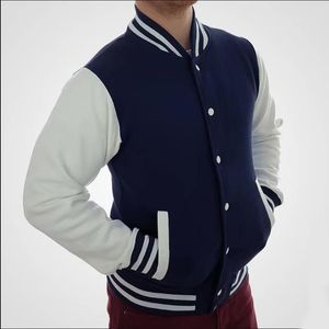 Erkek Ceketler Donanma Varsity Ceket Mavi Kolej Letterman Beyzbol Top Amerikan Moda Giyim Üniversitesi Kadınlar Erkek Kıyafet TrendingM