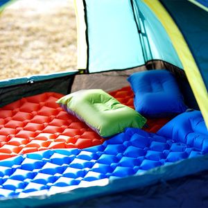 Wholesale types mattresses resale online - Cushion Decorative Pillow Press Type Sleeping Pad Camping Inflatable Mattress With Pillows Travel Mat Folding Bed Ultralight Air Cushion Hik