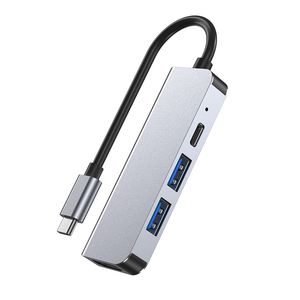 4 in 1 Docking Station USB-C Hub to HDTV 4K USB3.0 USB2.0 PD Port 4-Port Type-C Adapter Portable Splitter for Type C Computers