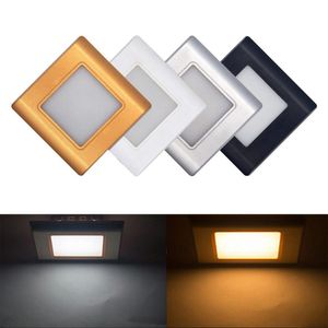 Vägglampa infälld 0,6 LED -trappljus PIR Motion Sensor Lights Infraröd Människokropp induktion Corner Stairway Lightingwall