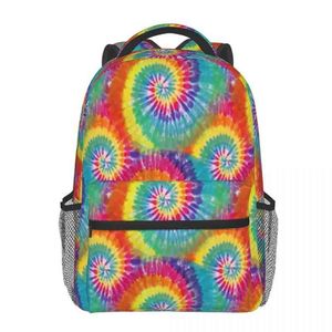 Män Kvinnor Rainbow Tie Dye Swirl Ryggsäck Barn Travel School Bag Lättvikt Ryggsäck AA220316