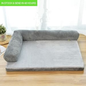 Luxus großes Hundebett Sofa Katze Haustier Kissen für große s waschbare Nest Teddy Welpen Matte Zwinger quadratische Kissen Haus Y200330