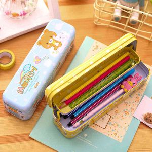 Öğrenme Oyuncaklar Çizgi Film Çok Functurm Pencil Kılıf Kawaii Üç Katmanlı Kalem Çantası Öğrencilerin Okul Öğrencisi için Yaratıcı Araba Şekeri Demir Kalem Kutusu T220829