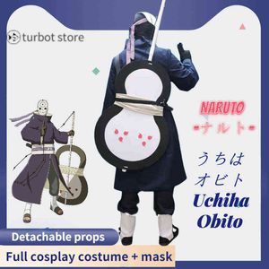 Narutos Anime Uchiha Obitocos Cosplay Costume Mask Akatsuki Group Fan Full Set J220712 J220713