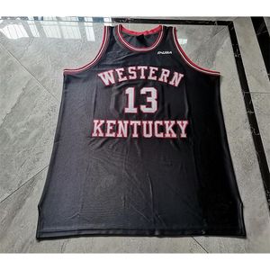 Chen37 Custom Basketball Jersey Men Youth Women WKU Western Kentucky＃13 Brashear Size S-2XLまたは任意の名前と番号のジャージ