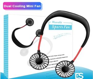 Neuer tragbarer Sportfan USB Double Neck -Fans für Männer Frauen Büro Home verwenden Elektro -Laptop -Fan mit