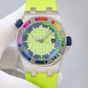 Assista a relógios masculinos de homens mecânicos para o relógio de pulso de 42 mm de designer de negócios de designers de negócios de aço inoxidável, cinta de borracha de borracha à prova d'água Montre de Luxe