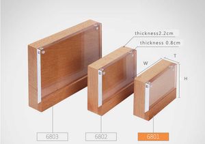 Porta menu magnetico A5/A6 bordo in legno blocco cornice in acrilico espositore per biglietti da visita pubblicità tavolo in legno scrivania cartello prezzo porta etichetta