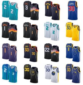 30 maglie da basket Curry Stephen Devin 1 Booker Klay 11 Thompson Chris 3 Paul DeAndre 22 Ayton LaMelo 2 Bal