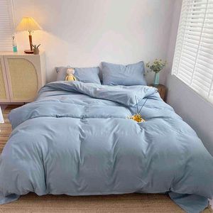 Bettwäsche-Set, hochwertiger Stoff, Bettbezug, einfarbig, Bett, Einzelbett, Doppelbett, King-Size-Bettdecke