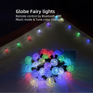 Moduli di automazione intelligente 25/50 LED Sfera di cristallo 5M / 10M Lampada colorata Stringa di lucine Impermeabile Casa Giardino Decorazioni natalizie per esterni