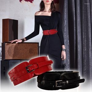 Cintos moda mulheres espartilho largo couro genuíno cinto emagrecimento corpo vermelho preto senhoras cintura alta cowskin cinto sobretudo cintos forb22