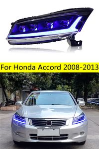 For Honda Accord LED Headlight Car LED Turn Signal Headlamp Demon Eye Dual Beam Lens Headlights