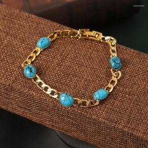 Charm-Armbänder, natürlicher blauer Stein, Damen-Kettenarmband mit vergoldeter Luxus-Manschette, Valentinstag-Geschenk, Edelstein-Armreifen, Charm Inte22