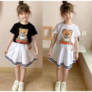 Baby Children Summer Cartoon Cute Sets, Top+ Skirts 3-8T 220507
