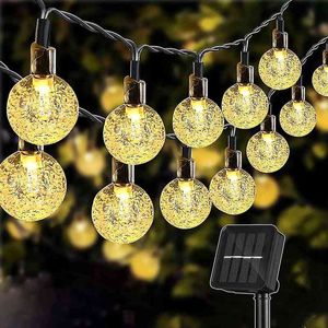 Струконие солнечные светодиоды Fairy Lights Outdoor Garden Wedding Wedding Lamp Mm IP Водонепроницаемая гилландская мебель Light J220531