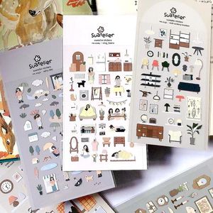 Embrulhado de presente adesivos coreanos sutelier scrapbooking de estilo caseiro