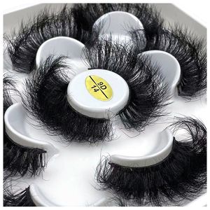 5 Pairs 25mm 3D Lashes Bulk Russian Volume Fluffy ral False Thick Dramatic Mink Eyelashes Wholesale maquiagem 220623