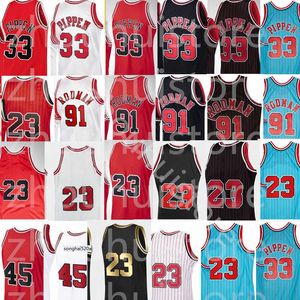 Scottie 91 Dennis Pippen Rodman Jerseys Wholesale Derrick Black 1 Rose Jersey Black Red Stripe White Jerseys