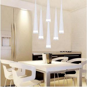Pendelleuchten Moderne minimalistische konische LED-Kronleuchter Acryl Aluminium Meteorschauer Bar Einzelkopf personalisierte Esszimmer hängen