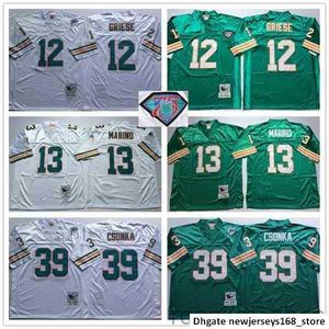 NCAA Vintage Retro 75th #13 Dan Marino Jersey 12 Bob Griese 39 Larry Csonka Teal