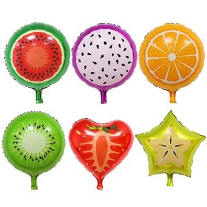 18 Zoll Cartoon Fruchtform Folienballon Ananas Wassermelone Erdbeere Orange Luftballons Geburtstagsparty Babyparty Dekoration