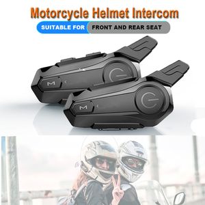 2Sets Motor Helmet Intercom BT v5.0 Motocicleta Headset sem fio Interaneador de alto -falante bluetooth helmet walkie talmet talkie