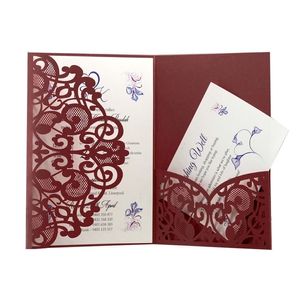 10pcs Elegant Laser Cut Wedding Invitations Customize Greeting Business With RSVP Cards Birthday Party Favor Supplies 220711