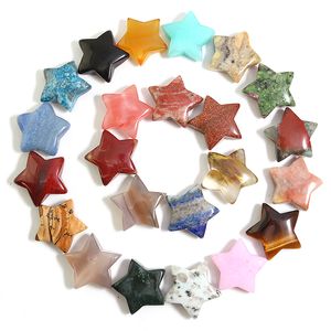 Natural Stone Crystal 30MM star Ornaments Quartz Healing Crystals Energy Reiki Gem Jewelry Making Accessories Living Room Decoration