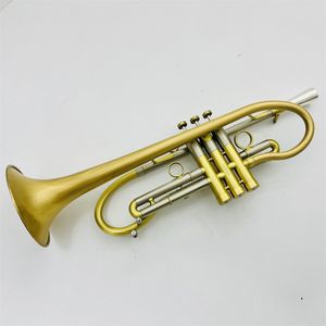 Bb-Trompete, fortschrittliches Gold-Kupfer-Material, Blechblasinstrumente mit Etui, Mundstück, kostenloses individuelles Logo