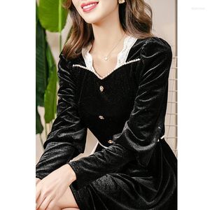 Casual Dresses Spring Summer Dress 2022 Elegant Vintage For Women Party Long Sleeve Black Mini Female Vestido De Mujer Pph3908