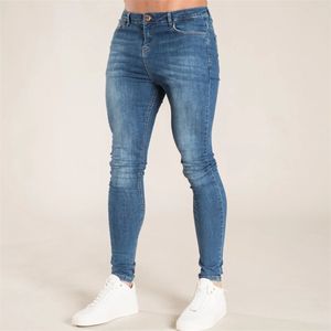 Cintura elástica jeans skinny masculino preto streetwear casual calças de corrida de jeans High Street Slim Fit Man Fashion Troushers 220720