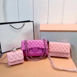 Mulheres 3 Sacos de ombro de 3 peças Bolsa feminina Flip Chain Bolsa de grande capacidade bolsas de compras redonda Cross Cross Corpor