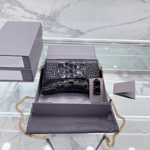 Mini Kum Saati Çanta tasarımcı çantası Timsah Timsah Woc Crossbody Omuz Çantası lüks kadın Zincir çantalar Dana Derisi 2022 En Kaliteli