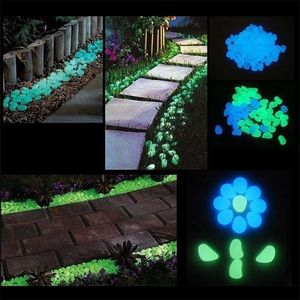 300pcs ciottoli pietra luminosa giardinaggio decorativo acquario paesaggio decorazione artificiale Y200917