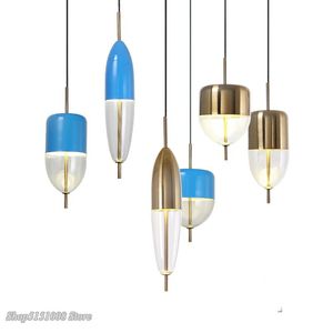 Pendellampor modern fisk flytande ljus nordiska design vatten droppar glas hängande lampa restaurang diy dekor led belysning fixturesspendant