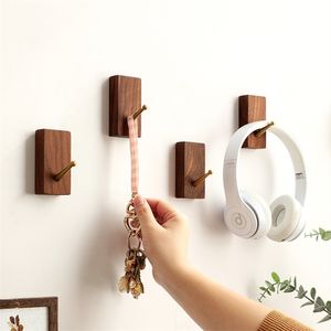 Solide houten sleutelhouder creatieve hangers voor kleding hoed tas woonkamer keuken vintage muur haak metalen muur