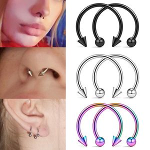 Kegel Spike Hufeisen Kreis Septum Nasenring Chirurgenstahl Nippel Hoops Augenbrauen Ohr Piercing Körperschmuck