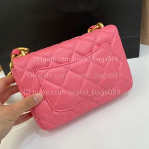 Wholesale 22P Top Real Lambskin Leather Classic Mini Flap Quilted Bags Gold Matelasse Thich Chain Shoulder underarm bag Handbags Luxury Designer wallet Evening Bag