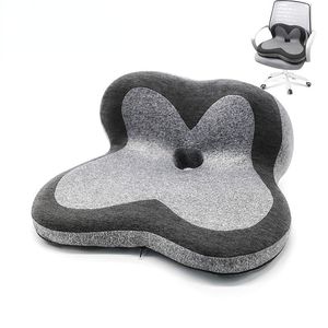 Cushion/Decorative Pillow Car Seat Integrated Cushion Memory Foam Support Spine And Waist Office Chair Back Protection Massage Ass PadCushio