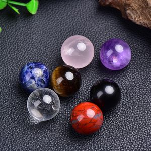 20mm Ornamenti di perle sciolte in pietra naturale Ametista Ametimo di rosa al quarzo AGENTE AGENTE 7CHAKRA DELLA PERLA ROURA DIY DELLA GUESTURE GUIDE DI GUIDA DI YOGA MEDITAZIONE