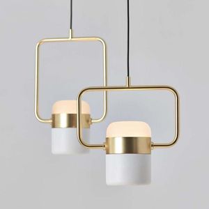 Pendant Lamps Plated Lights Rose Gold Postmodern Led Wrought Iron Nordic Simple Suspension Lamp Dining Room Bedroom Hanglamp LightPendant